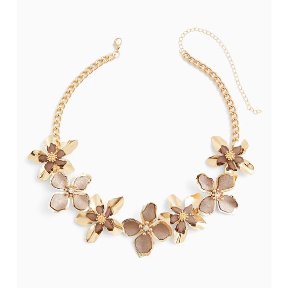 torrid Jewelry - Torrid Gold-Tone & Taupe Floral Necklace